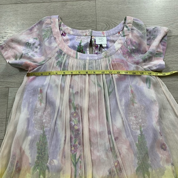 Anthropologie HD in Paris Ivory Ombre Chiffon Dress - Picture 11 of 14